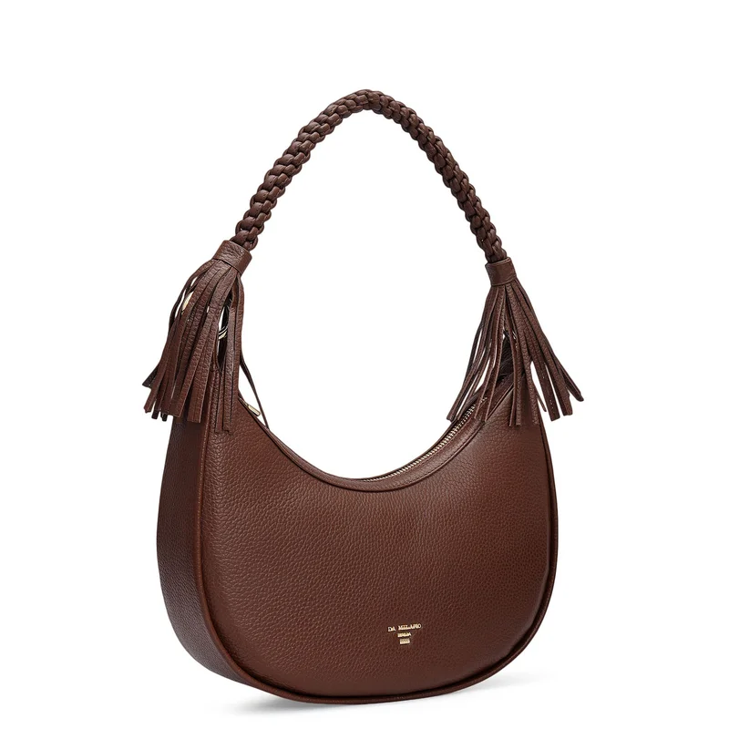 Da Milano Small Wax Leather Baguette - Espresso